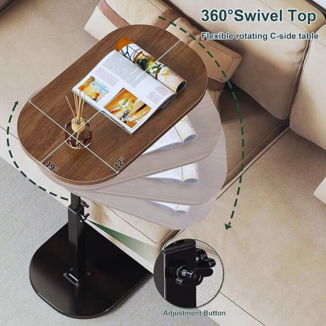 90° Tilting & 360° Swivel Height-Adjustable Work Table