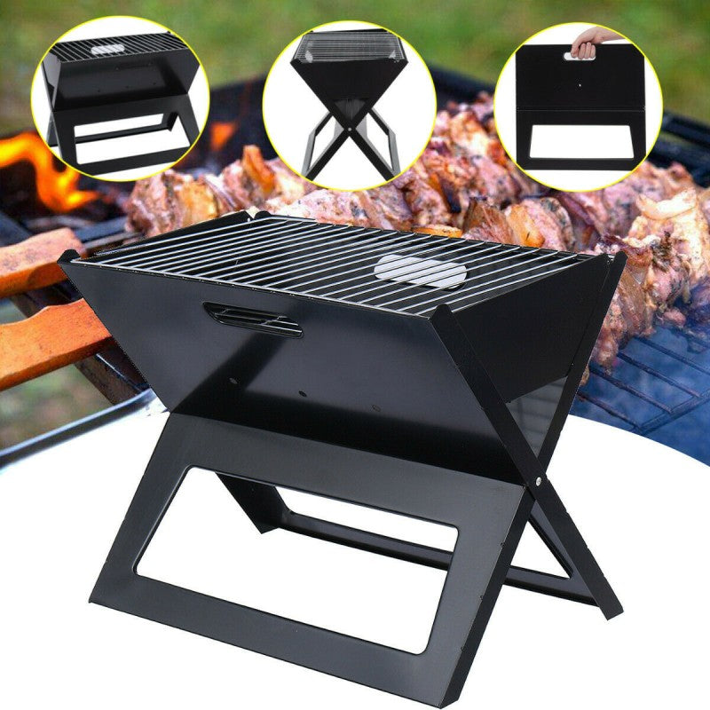 Notebook Portable Flat-Folding BBQ Charcoal Grill