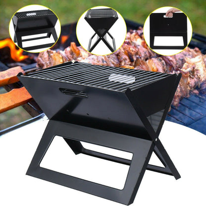 Notebook Portable Flat-Folding BBQ Charcoal Grill
