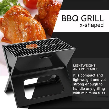 Notebook Portable Flat-Folding BBQ Charcoal Grill