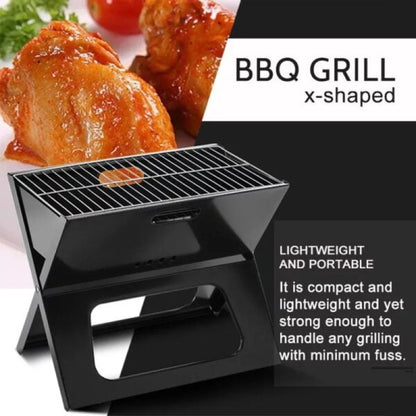 Notebook Portable Flat-Folding BBQ Charcoal Grill