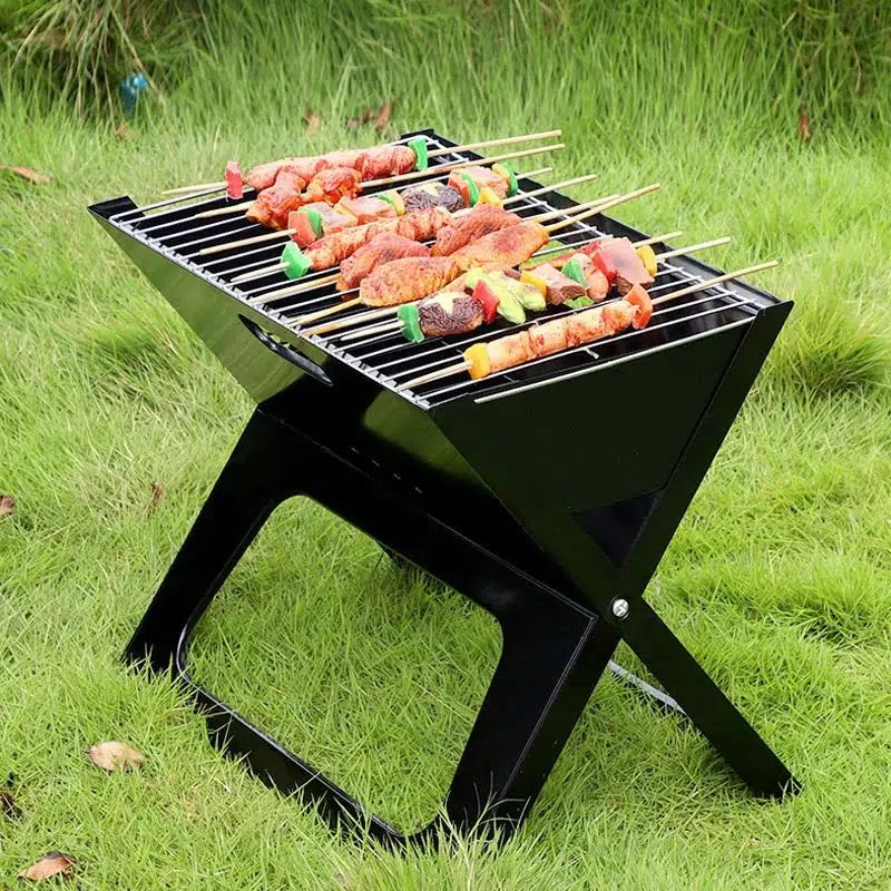 Notebook Portable Flat-Folding BBQ Charcoal Grill