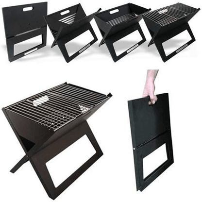 Notebook Portable Flat-Folding BBQ Charcoal Grill