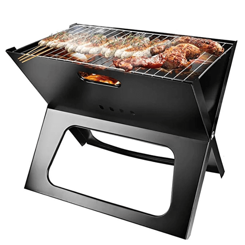 Notebook Portable Flat-Folding BBQ Charcoal Grill