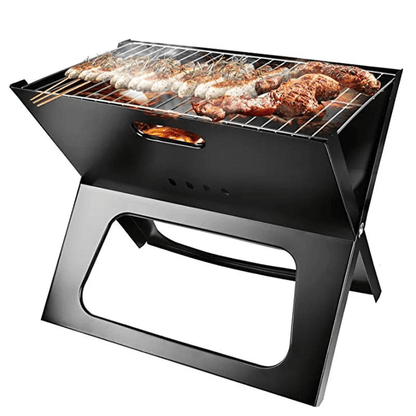 Notebook Portable Flat-Folding BBQ Charcoal Grill