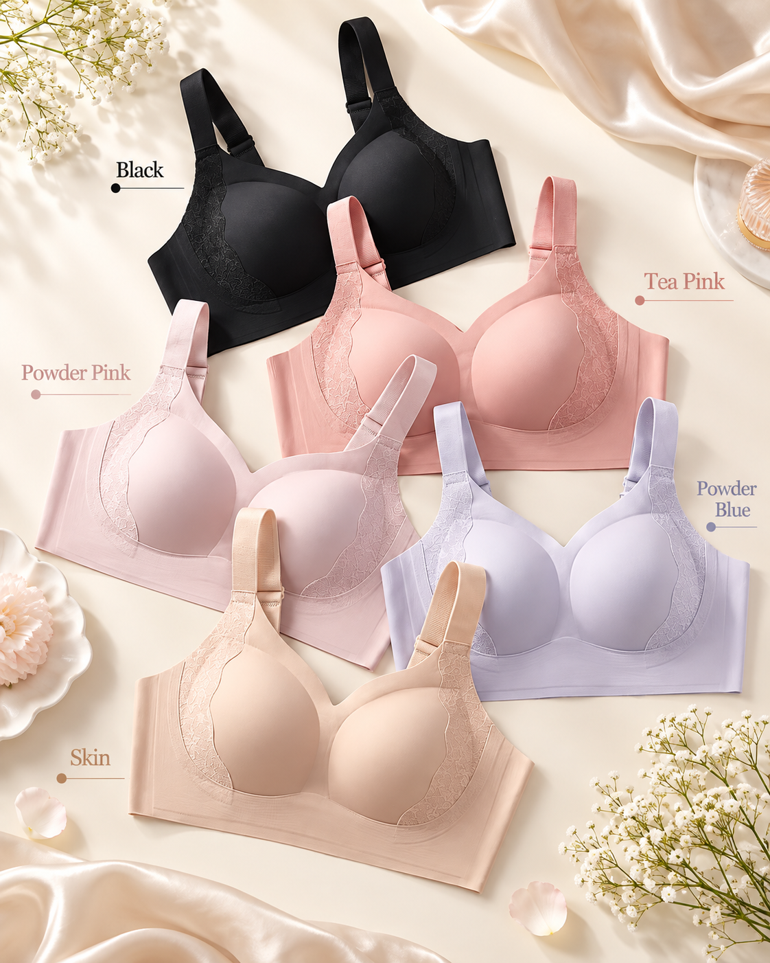 Back Open Thick strap Bonding Bra(Premium Imported)