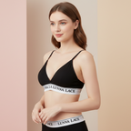Lunna Lace Cotton Sports Fitness Bra & Underwear Set