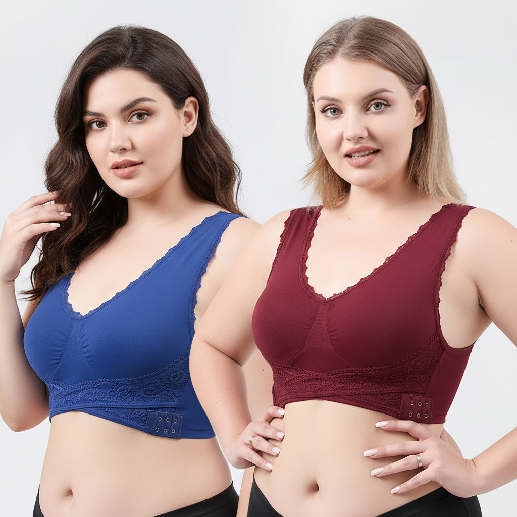 Last day 30% off - comfy corset bra front cross side buckle lace bras