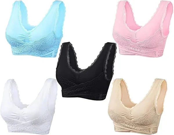 Last day 30% off - comfy corset bra front cross side buckle lace bras