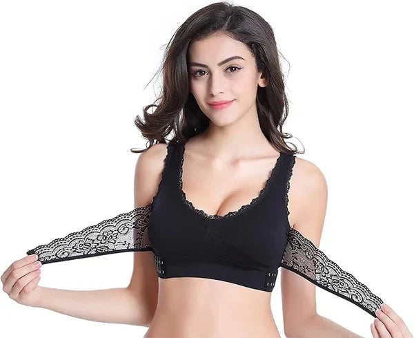 Last day 30% off - comfy corset bra front cross side buckle lace bras