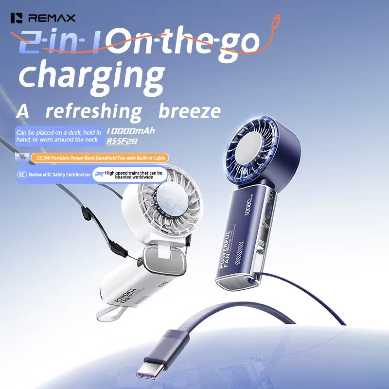 2-in-1 Power Bank Handheld Fan