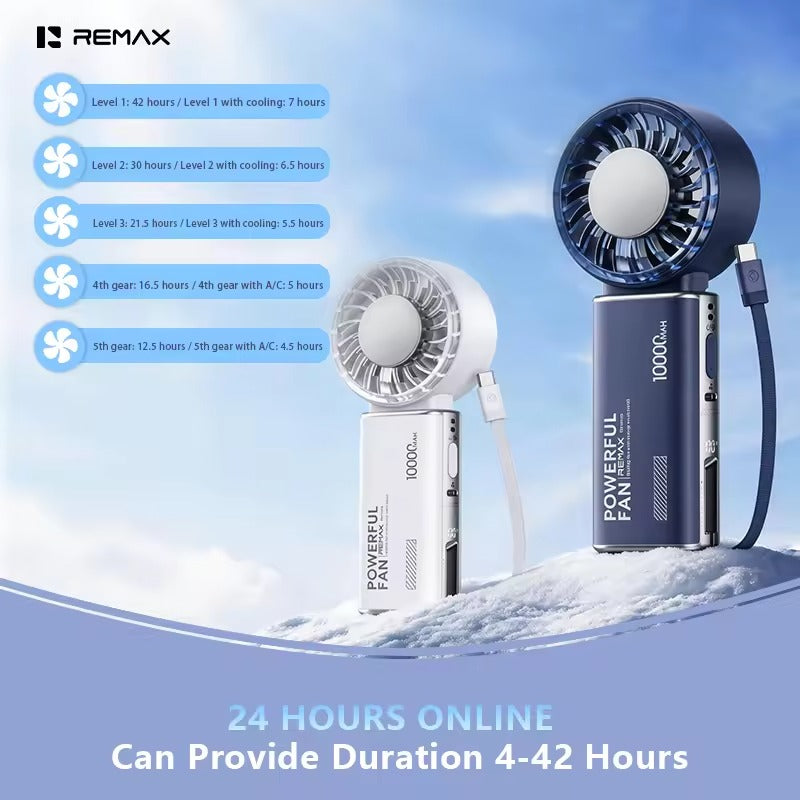 2-in-1 Power Bank Handheld Fan