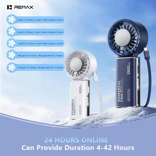 2-in-1 Power Bank Handheld Fan