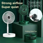 Foldable & Extendable Rechargeable Desktop Fan – Portable 3-Speed Cooling Fan