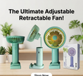 Retractable Mini Handheld Fan with Adjustable Neck