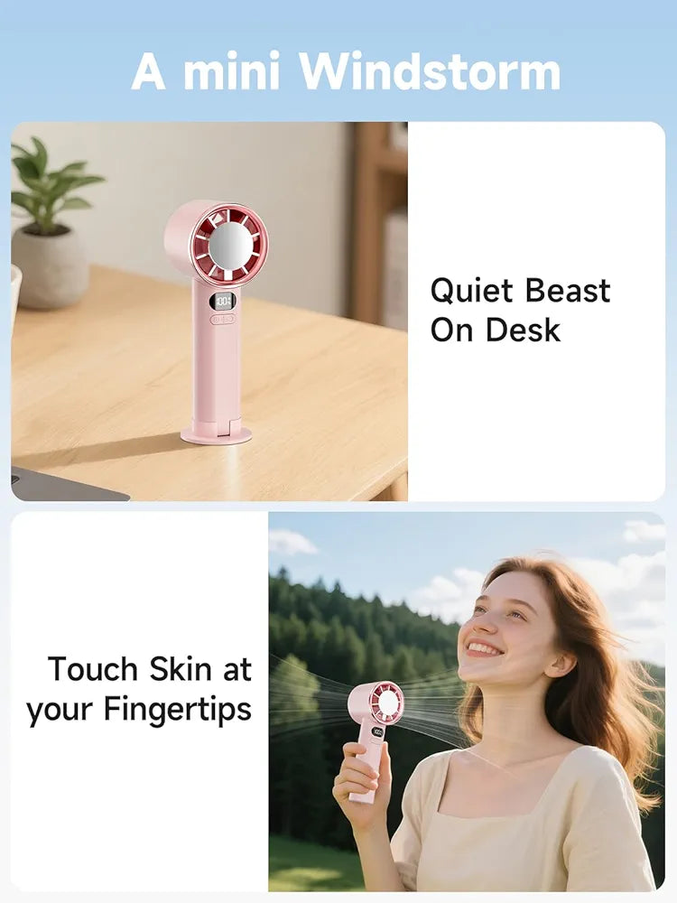 Premium Portable Turbo Handheld Fan with Cold Compress Technology